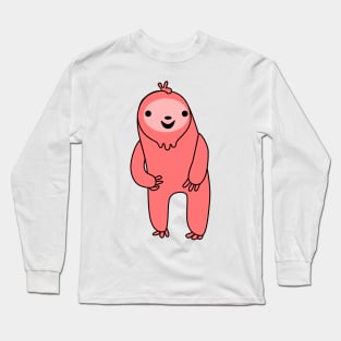 Excited Red Sloth Long Sleeve T-Shirt